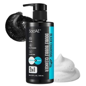 Soo'AE Black Charcoal Double Bubble Mask Cleanser 2 𝗶𝗻 1